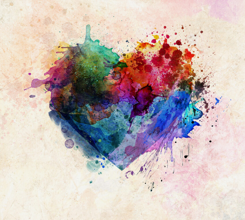 a heart shape made out of paint splatters H7qtiRbg0