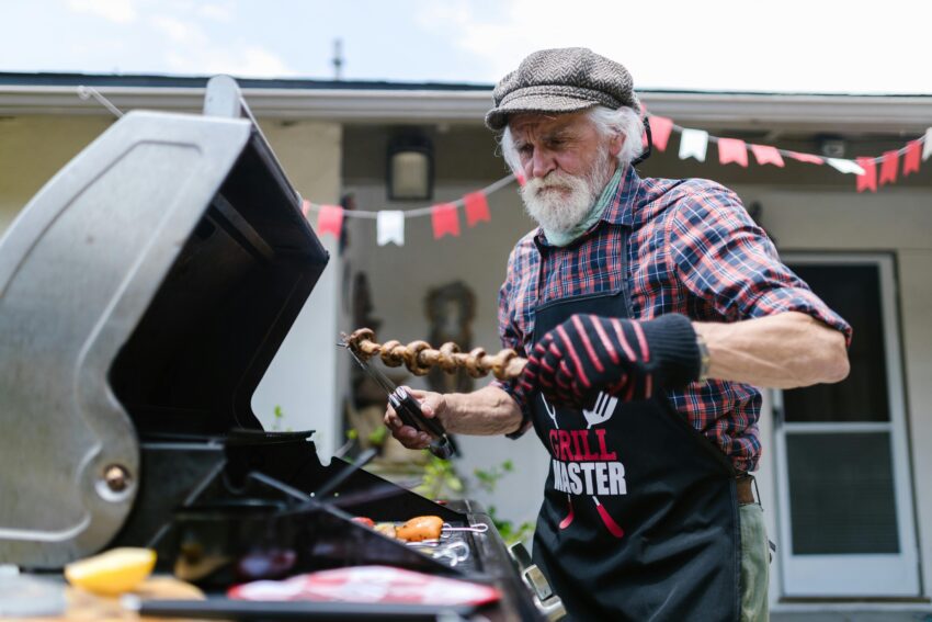 Grillen von Fleischspieße