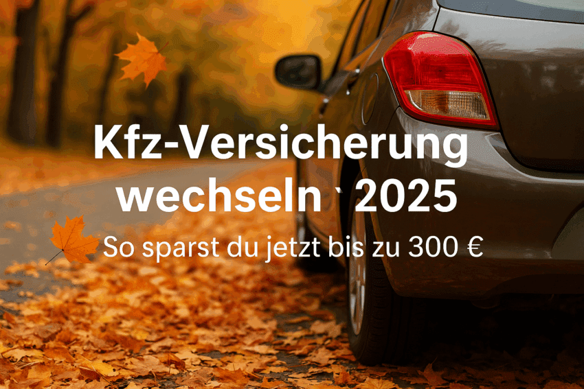 Kfz-Versicherung wechseln 2025 – So sparst du jetzt bis zu 300 € 2 Auto im Herbstlaub – Kfz-Versicherung wechseln 2025